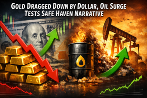 Gold Dragged Down by Dollar, Oil Surge Tests Safe Haven Narrative